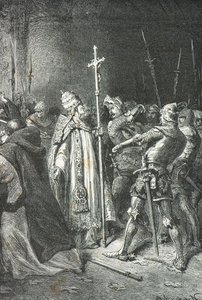 Sciarra Colonna felpofozza Bonifác pápát 8. Anagniban alkotó: Alphonse Marie de Neuville