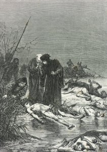 Temeraire Károly holttestét a nancyi csata után találják meg. alkotó: Alphonse Marie de Neuville