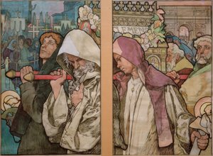 A. Mucha, Szent Vitus ablaka Prágában / karton 1931 alkotó: Alphonse Mucha