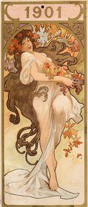 Naptár az 1901-es évre, c1900. alkotó: Alphonse Mucha