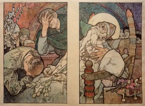 Prágai Szent Vitus ablaka, karton 1931 alkotó: Alphonse Mucha