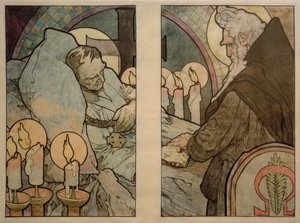 Prágai Szent Vitus ablaka, karton 1931 alkotó: Alphonse Mucha