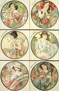 július augusztus szeptember október november december alkotó: Alphonse Mucha