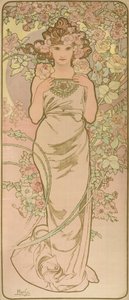 La Femme Animee en Fleur alkotó: Alphonse Mucha