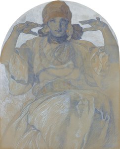 A művészek portréja Lánya, Jaroslava, c. 1924 alkotó: Alphonse Mucha