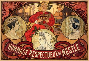 A Nestlét reklámozó plakát, Viktória királynő gyémánt-jubileuma, 1897