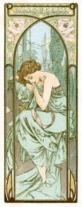 „Repose of Night”, 1899 alkotó: Alphonse Mucha