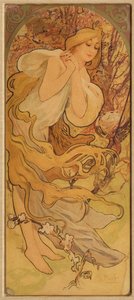 Tavasz a Les Saisons sorozatból, c. 1900. alkotó: Alphonse Mucha