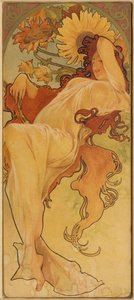 Nyár a Les Saisons sorozatból, c. 1900. alkotó: Alphonse Mucha