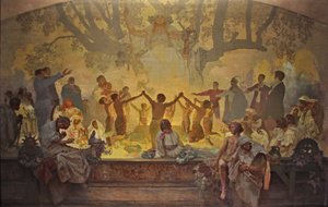 Omladina esküje a szláv hársfa alatt A szláv eposz ciklus alkotó: Alphonse Mucha