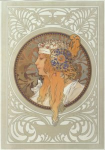 Bizánci fej: Szőke alkotó: Alphonse Mucha