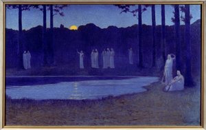 Szimbolika: „” Chants de nuit”” Alphonse Osbert (1857-1939) festménye 1896 V. 0,77x1,24 m Párizs, Muse d