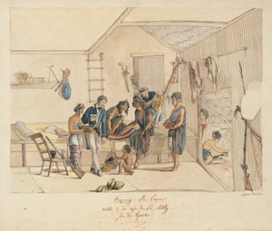 Látogatás a Timor-szigetek Raja-ban (toll, tinta és akvarell papíron)