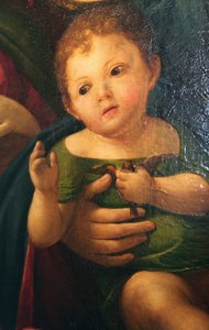 Részlet a „Madonna és gyermeke Mária Magdolnával, Szent Katalinnal és két szenttel”, 1504
