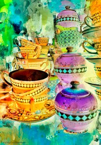 Gold and Purple Stacks, 2014, (digitális vegyes médiás fonográfia)