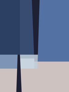 Kék geometrikus absztrakt alkotó: Alyson Storms