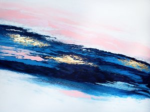 Kék, rózsaszín, arany, absztrakt alkotó: Alyson Storms