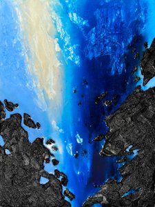 Mélykék tengerparti absztrakt alkotó: Alyson Storms