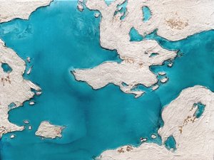 Türkizkék tengerparti absztrakt alkotó: Alyson Storms