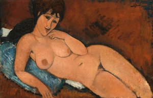 Akt kék párnán, 1917. alkotó: Amedeo Modigliani