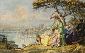 Hölgyek a Boszporuszon Rumeli Hisarral túl, 1873 alkotó: Amadeo Preziosi