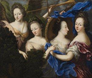 Allegória Ulrika Eleonore, Finnország svéd királynőjének önarcképével és profilportréjával - Allegória idősebb Ulrika Eleonora (1656-1693) önarcképével és profilportréjával, készítette: Koenigsmarck, Amalia Wilhelmina von (1663-1740). olajfestmény alkotó: Amalia Wilhelmina von Konigsmarck