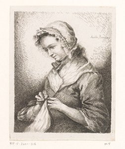 Georg Friedrich Schmidt művész feleségének portréja, varrás