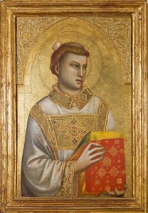 Szent István ábrázolása (Festmény fára, 1320-1325 körül) alkotó: Ambrogio Bondone (workshop) Giotto