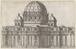 Hosszanti nézet a Szent Péter-templomról, Róma alkotó: Ambrogio Brambilla, after Michelangelo