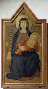Szűz Mária és a gyermek Jézus - tempera fán alkotó: Ambrogio Lorenzetti
