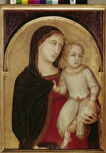 Szűz és gyermek (tempera és aranylevél fán, 1335 körül) alkotó: Ambrogio Lorenzetti