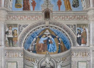 Szűz Mária koronázása Istennel és Szentlélekkel Francesco és Ludovico Sforza között, 1500-1522