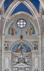 Szűz Mária koronázása Istennel és Szentlélekkel Francesco és Ludovico Sforza között, 1500-1522
