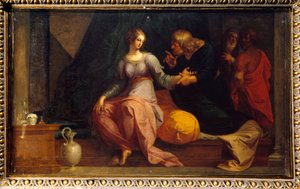 A Doktor Acestinus megvizsgálja a „Theagene és Chariclee etiópiája vagy története” című Chariclee-illusztrációt, Heliodore (Heliodoros), Emese (Kr. u. 4. század) című művét. Ambrose Dubois (1542-1614) festménye 1610 V. 1,3x2,35 m Fontainebleau Múzeum a Ch