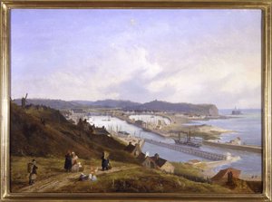 Le Port de Boulogne, Louis Garneray, sd. 1820 körül, Olaj, vászon, H. 0,330; L. 0,460. CCIP Coll. alkotó: Ambroise Louis Garneray