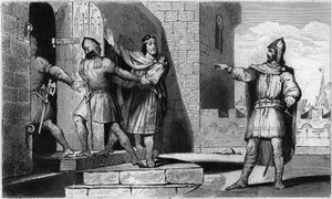 III. Egyszerű Károlyt (879-929) egyik katonája fogságba esett 923-ban - III. Egyszerű Károly (879-929) bebörtönzése, 923: elárulják, hogy Vermandois Herbertnél talál menedéket, a frankok egykori királyát általa és börtönbe küldték alkotó: Ambroise Tardieu