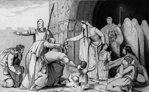 Bathild királynő 626 vagy 627-680 pénzt ad a szegényeknek - Batilde (vagy Bathilde, II. Klovisz felesége) eltörli a gallok fejével fizetett adót, kicsiket és nagyokat, és úgy találja, hogy néhány szülő, aki túl szegény ahhoz, hogy fizessen, hagyja meghalni alkotó: Ambroise Tardieu