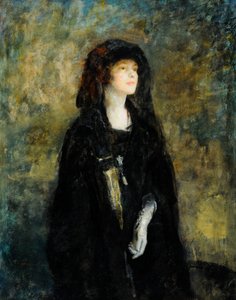 Mrs Claude Johnson feketében alkotó: Ambrose McEvoy