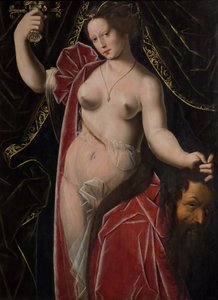 Judit tartja Holofernész fejét, 1530-1533 körül (Olaj, fa) alkotó: Ambrosius (after) Benson