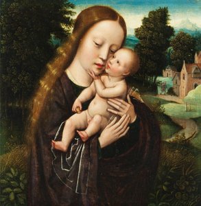 Ambrosius Benson Mária a gyermekkel tájképben alkotó: Ambrosius Benson