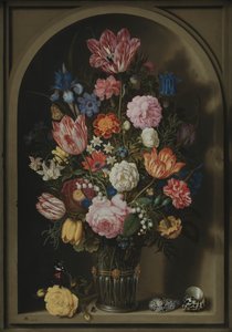 Virágcsokor egy kőfülkében alkotó: Ambrosius the Elder Bosschaert