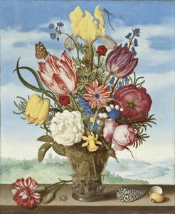 Virágcsokor a párkányon alkotó: Ambrosius the Elder Bosschaert