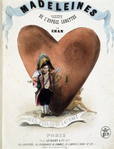 Csak belépéskor kell fizetni (Amor (Eros) karikatúrája egy ördögöt rejtő szív előtt) – Cham „” Madeleines” című művében, 1870-1880.