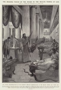 A kígyó gyógyító érintése a kozsoki egészségtemplomban (litho)