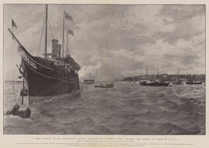 Titkos Tanács a tengeren, tanácsosok, akik Őfelsége Victoria és Albert jachtjával együtt érkeznek Cowesba július 26-án