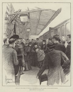 A királynő érkezése Firenzébe, őfelsége fogadása a vasútállomáson