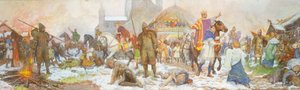 Epizód I. Vilmos koronázásakor, London, karácsony napján, 1066, 20. század eleje alkotó: Amedee Forestier