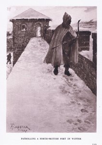 Télen járőrözik egy észak-britanniai erődben, illusztráció a Római katonából, 1928
