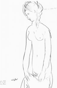 Beatrice Hastings, 1915 (fekete zsírkréta a papíronhttp:gem.bridgemanimages.comlightbox5477500er) alkotó: Amedeo Modigliani