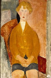 Fiú rövidnadrágban, 1918 körül (olaj, vászon) alkotó: Amedeo Modigliani
